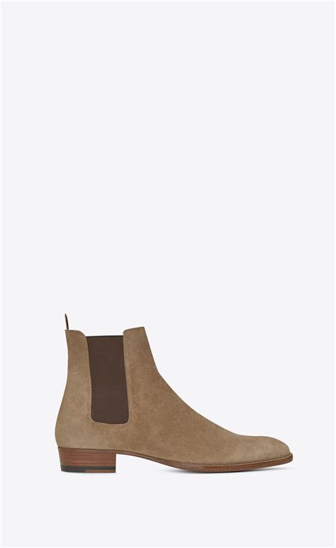 ysl black suede wyatt|WYATT chelsea boots in suede .